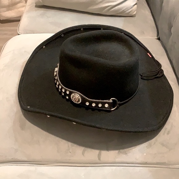 Real leather/felt Texas Cowboy hat - Black main image 9